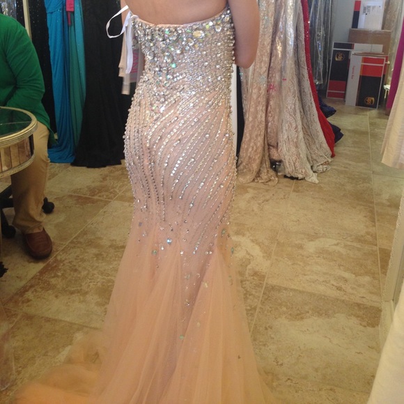 Jovani Embellished Blush Pink Prom Dress - Picture 4 of 5